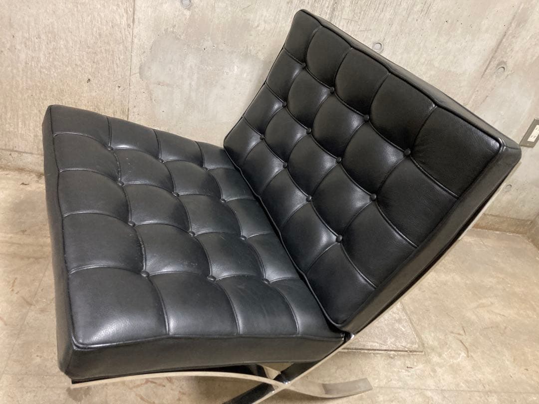 定価140万! 名作 良品 正規Knoll 黒 バルセロナ チェア②オットマン