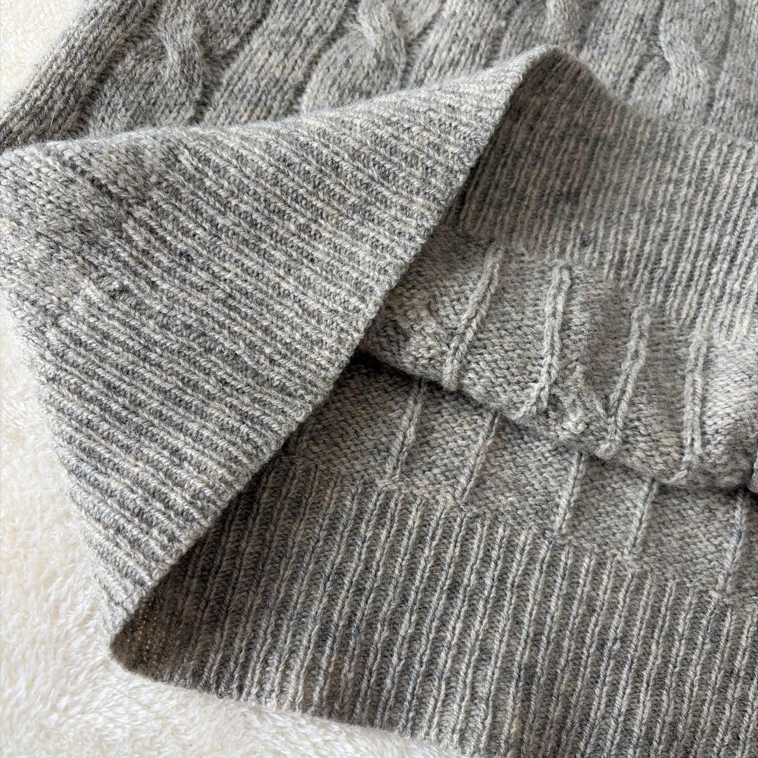 ラルフローレン カシミヤ ケーブルニットカーディガン ポニー刺繍