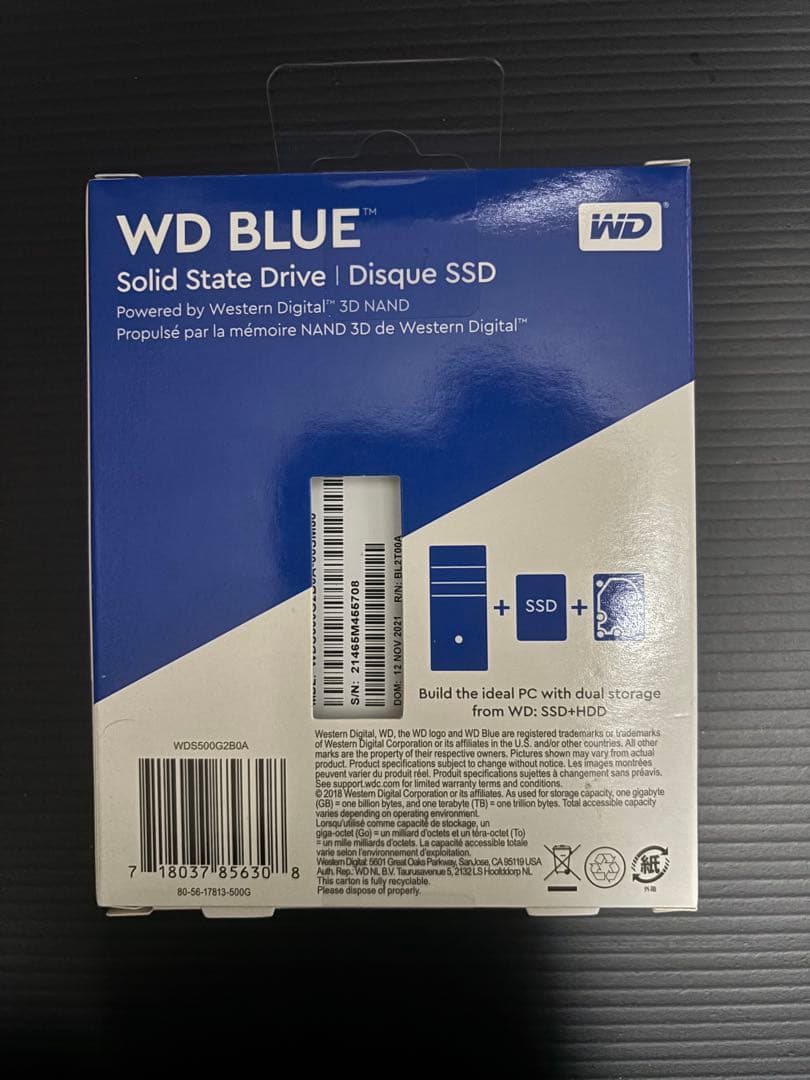 WD BLUE 500GB SSD 2.5インチ WDS500G2B0A