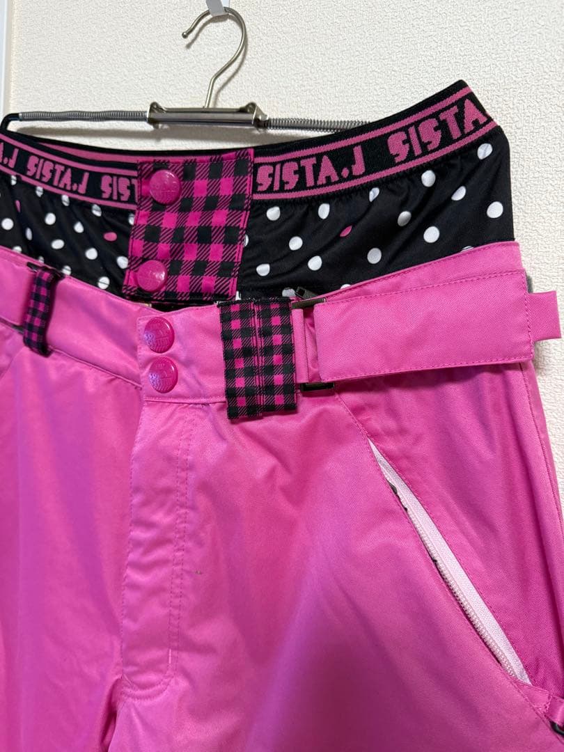 【美品】X-NIX セットアップ　スノボーウェア L/（USM）ピンク　チェック