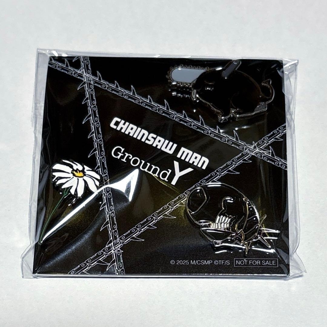 GroundY×チェンソーマン ピンバッジセット / 黒×赤ポチタ付
