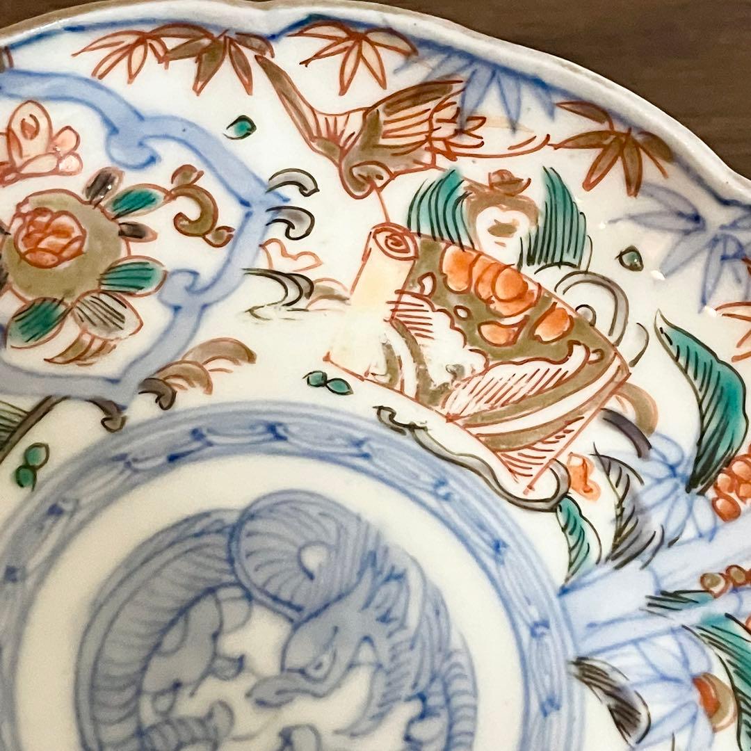 古伊万里　小皿　五客セット　色絵　赤