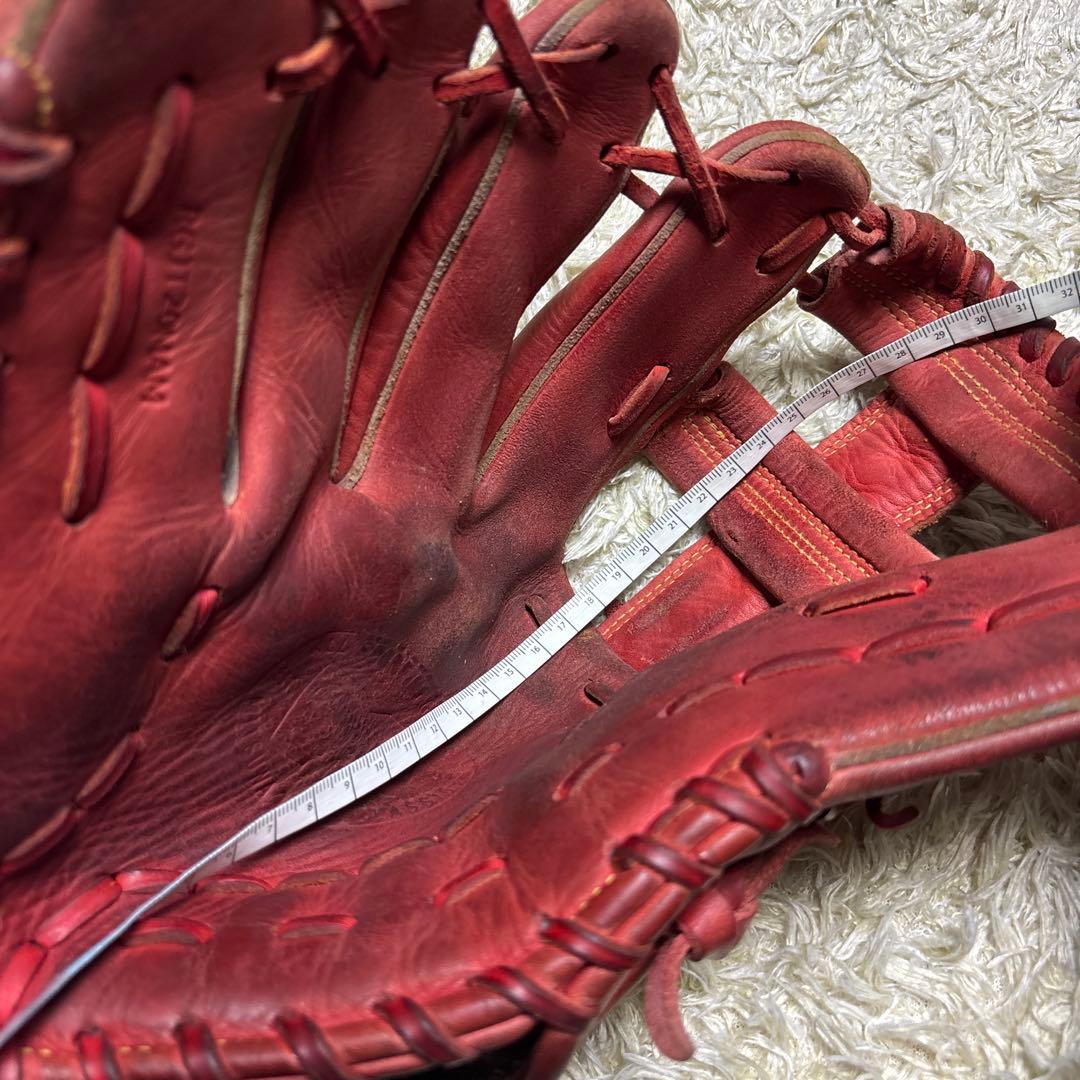 美津和 ミツワタイガー 少年軟式 野球グローブ 左投げ 赤 レッド 小指2本入可