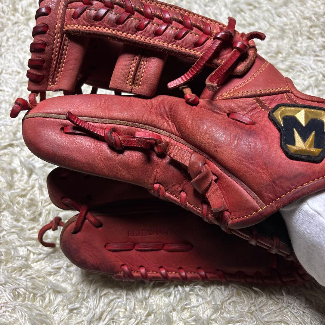 美津和 ミツワタイガー 少年軟式 野球グローブ 左投げ 赤 レッド 小指2本入可