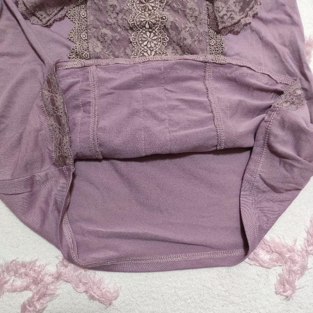 パープル ビッグリボン付きキャミソール レース