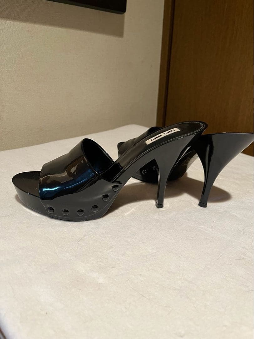 miu miu ブラック ミュール