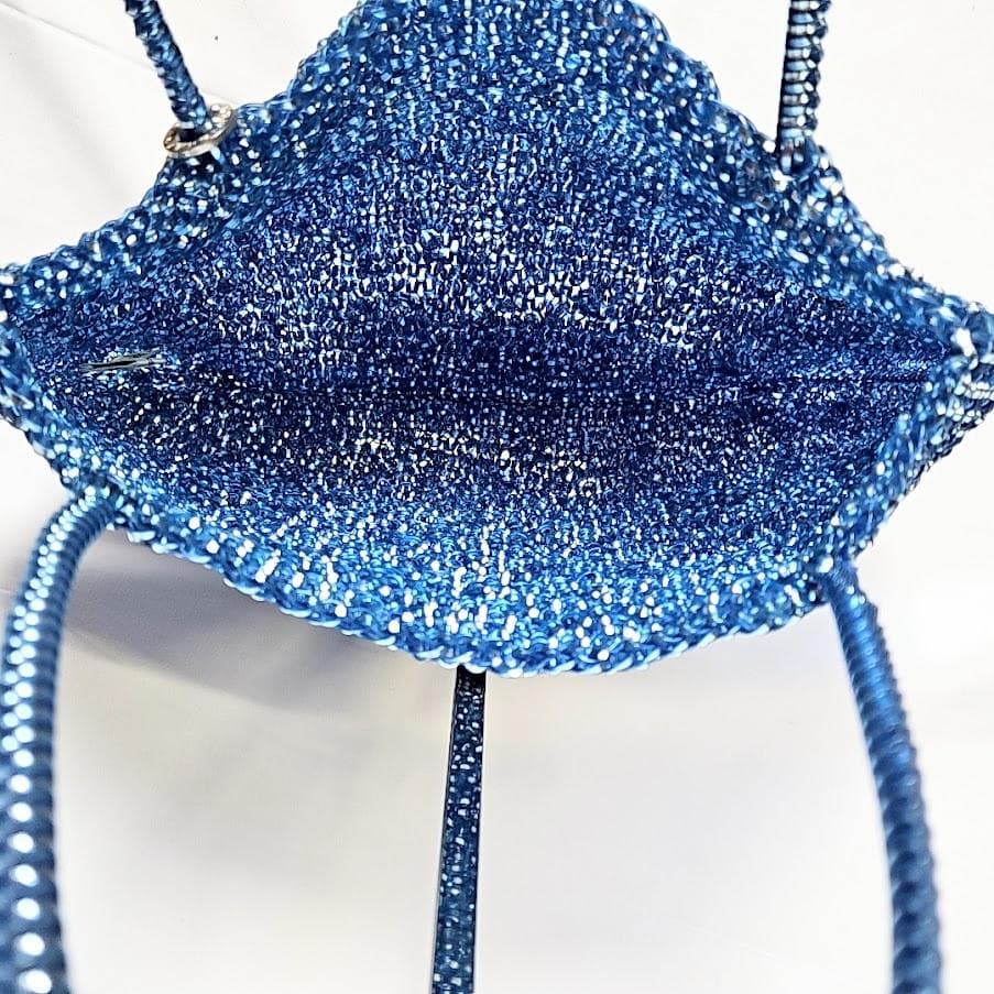 アンテプリマ　 ワイヤーバッグ　シャンパンブルー　横長