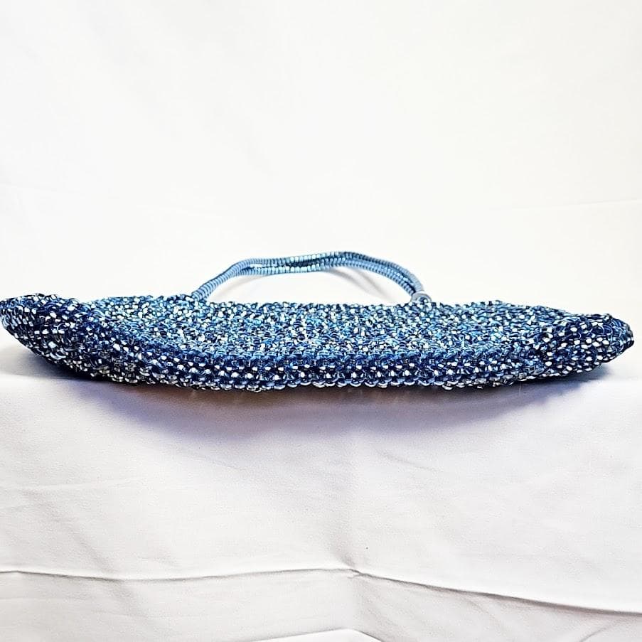 アンテプリマ　 ワイヤーバッグ　シャンパンブルー　横長