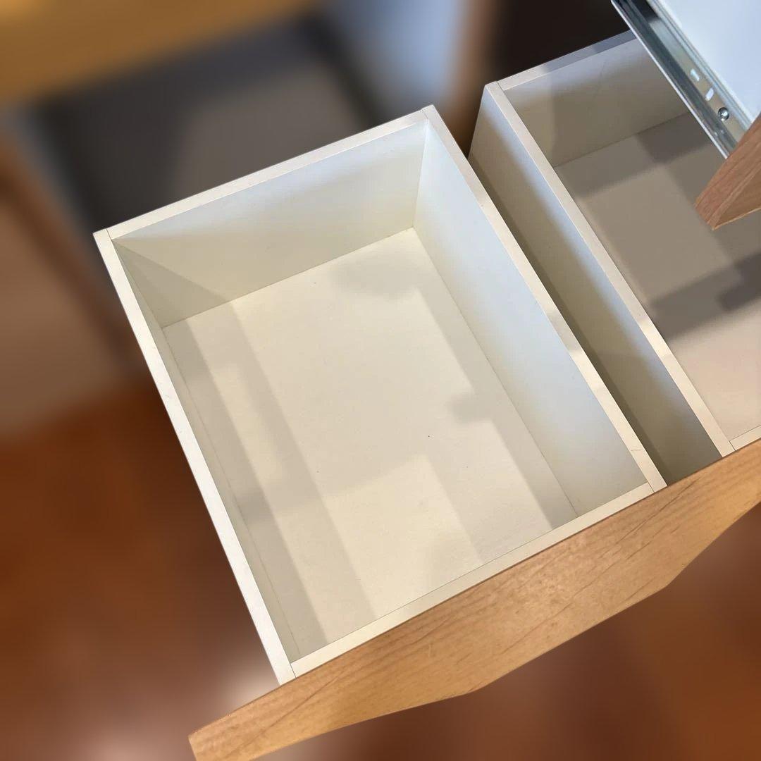 美品！堀田木工カウンター カップボード ナチュラル木目調 食器棚 3段引き出し