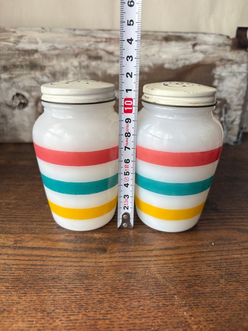 ファイヤーキング (訳あり)ビンテージ ストライプ ソルト＆ペッパー セット