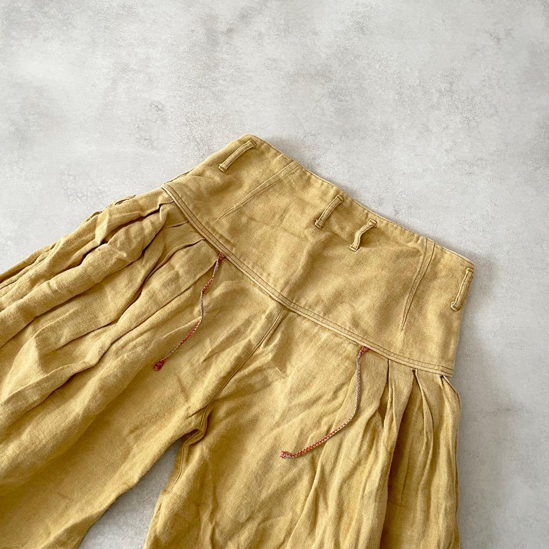 KAPITAL アミッシュパンツ ギャザー 変形 リネン ラップ ガウチョ 1