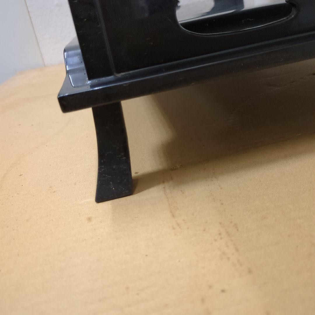 ボス　骨董　飾り台　木製　漆器　真塗　台　二段