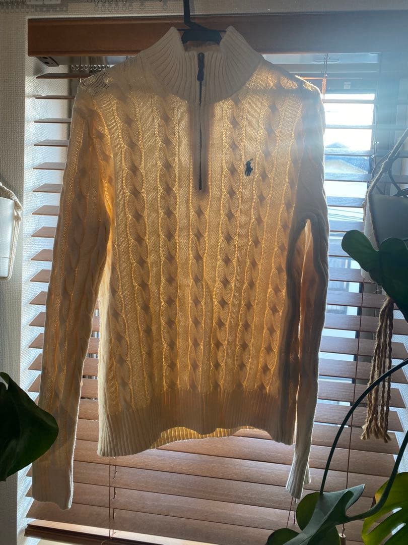 【24時間限定値下げ】Ralph Lauren ハーフジップ　オフホワイト　Ｓ