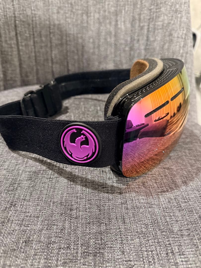スキーゴーグル 紫色レンズ 付属品あり