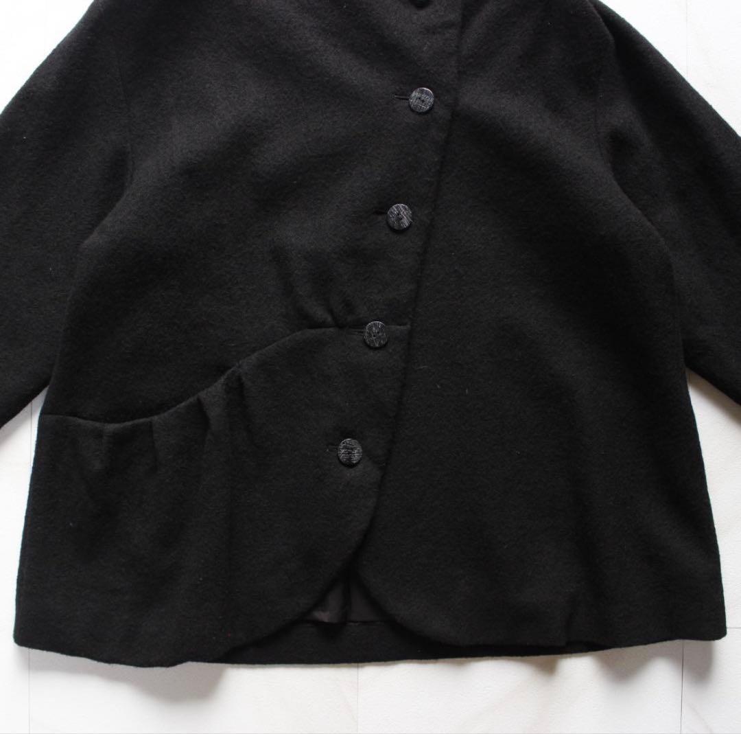 慈雨 変形 ニット ジャケット Lサイズ ウール ブラック