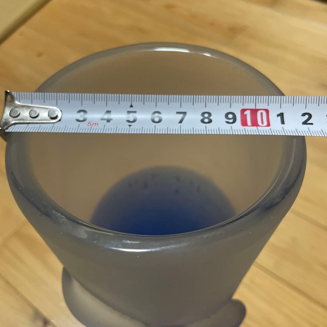 グラデーションブルー 花瓶 琉球ガラス　約35cm