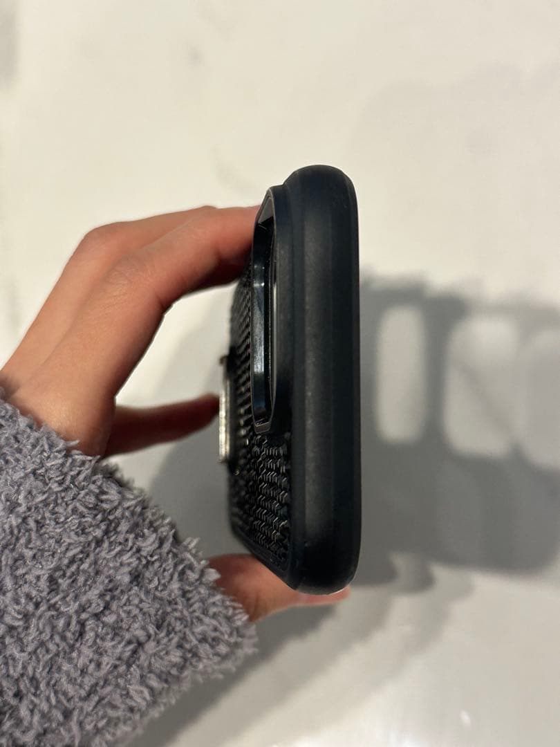 PRADA iPhone 14 Pro用カバー ブラック チェーン付き