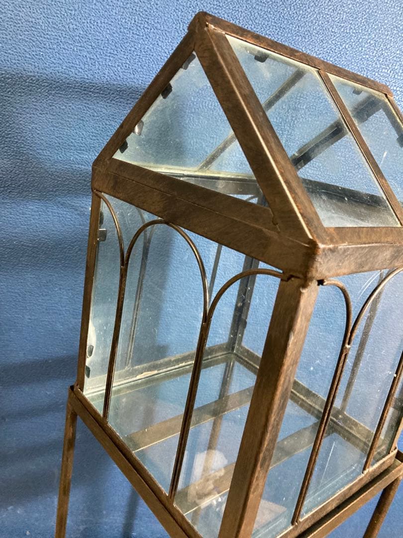 ガラス　ガーデン雑貨　ディスプレイ　花台　フラワースタンド　アイアンスタンド