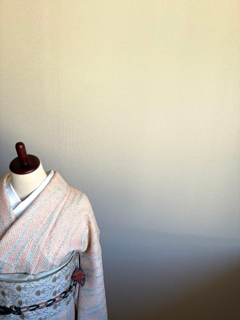 ❤️大人可愛い総絞り正絹小紋　ベビーピンク　もう出会えない逸品　新品畳紙付き