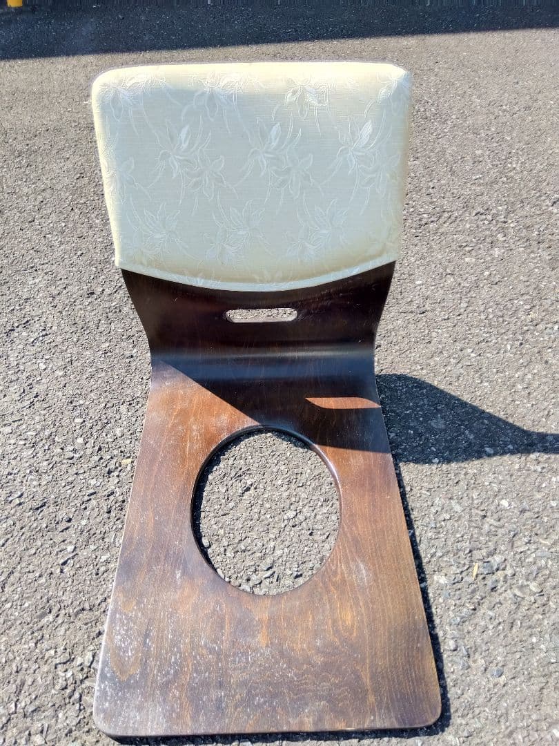 木工座椅子　穴あきデザインの座椅子　10脚セット