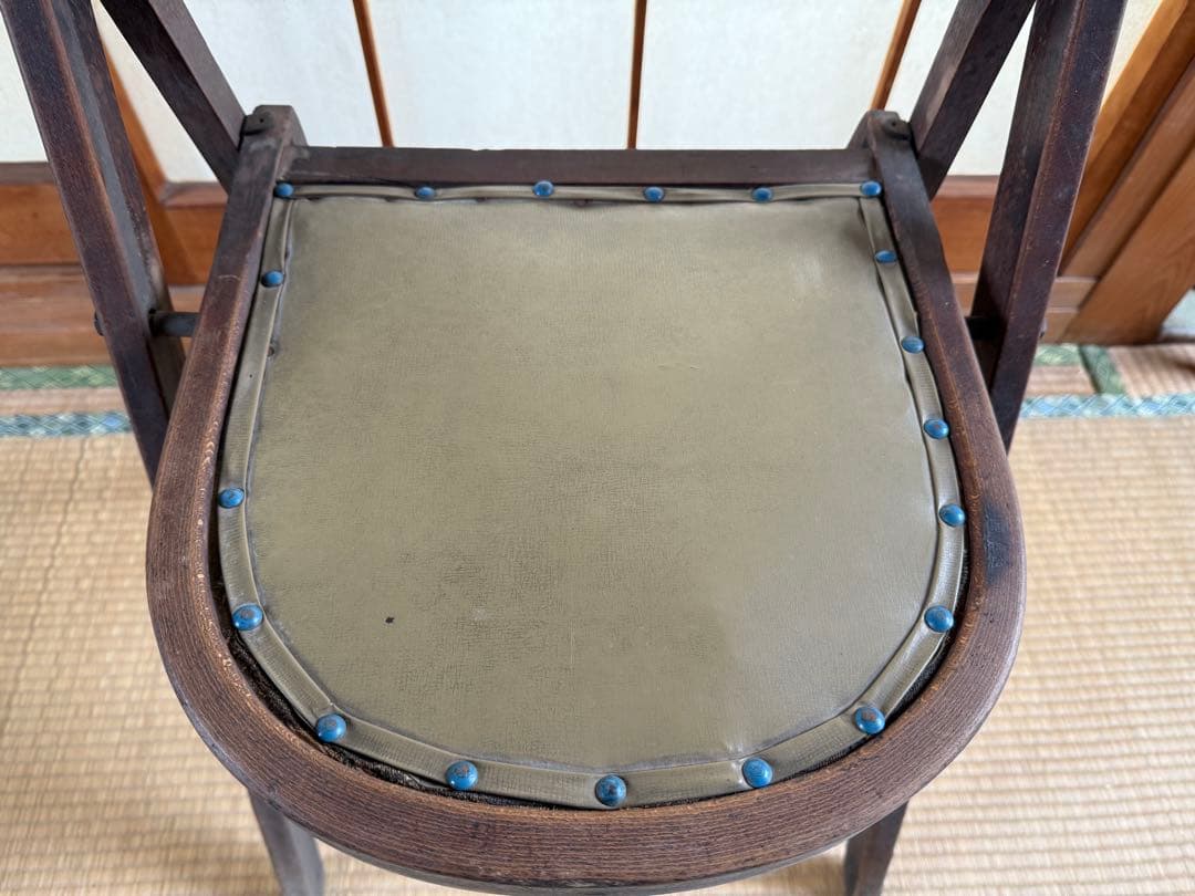 【O-1861】折りたたみイス フォールディングチェア 昭和レトロ アンティーク