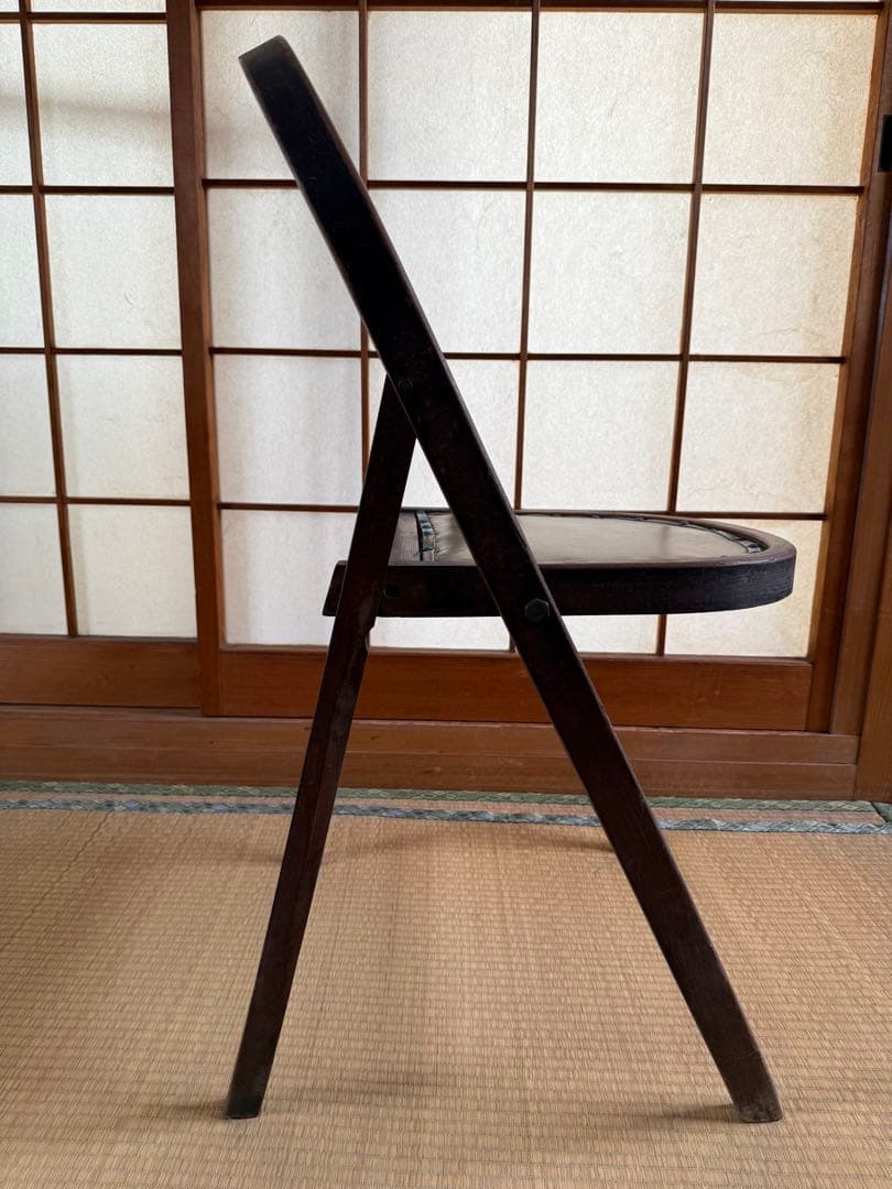 【O-1861】折りたたみイス フォールディングチェア 昭和レトロ アンティーク