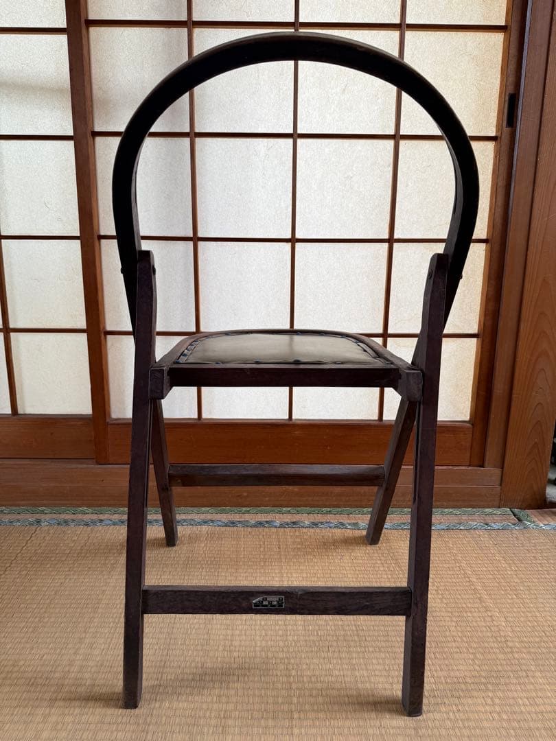 【O-1861】折りたたみイス フォールディングチェア 昭和レトロ アンティーク