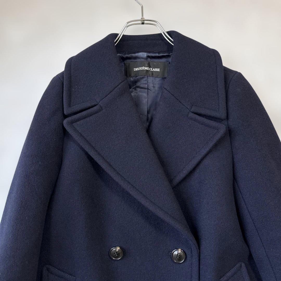 ドゥーズィエムクラス ピーコート P ウールコート ダブルブレスト ネイビー