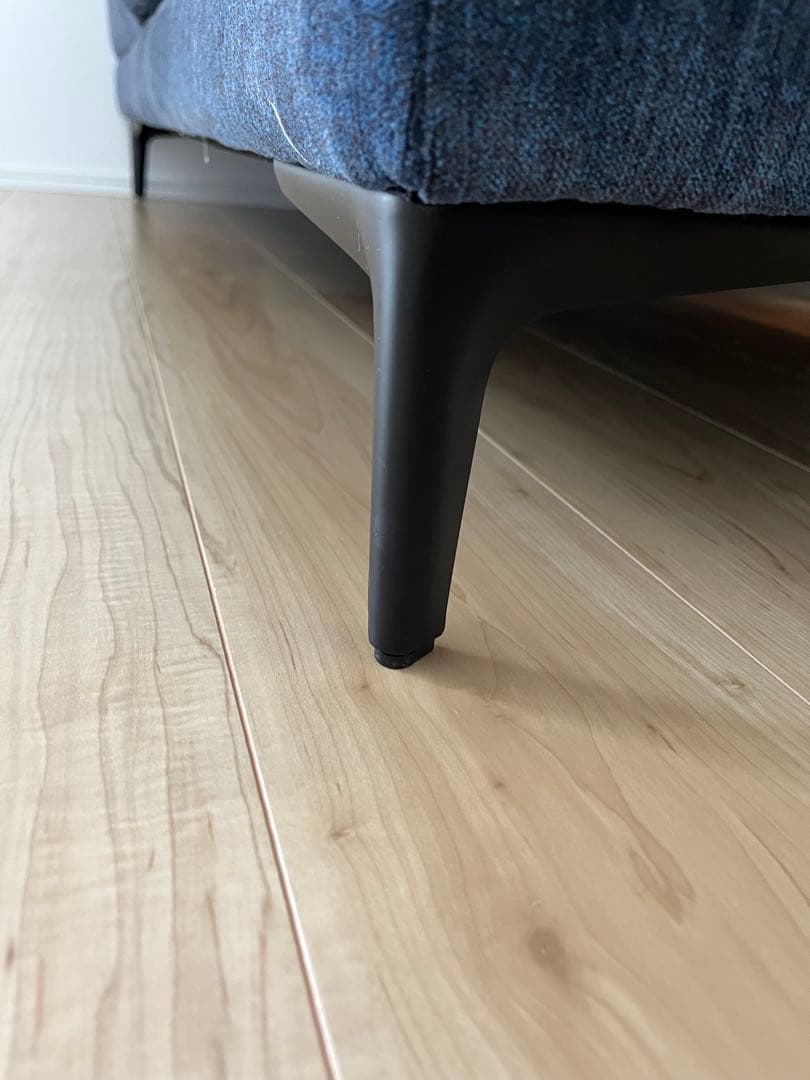 ダークブルー カウチソファ 3人掛け