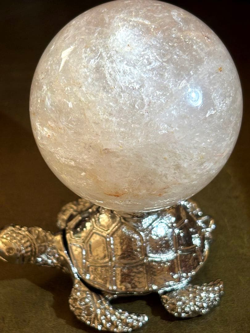 ピンクアゼツライトスフィア　55㎜　アメリカ産（新品未使用）亀の台座つき一点限り