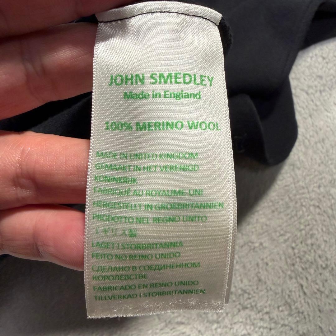 ジョンスメドレー　モックネックニット　Mサイズ　ブラック　ウール