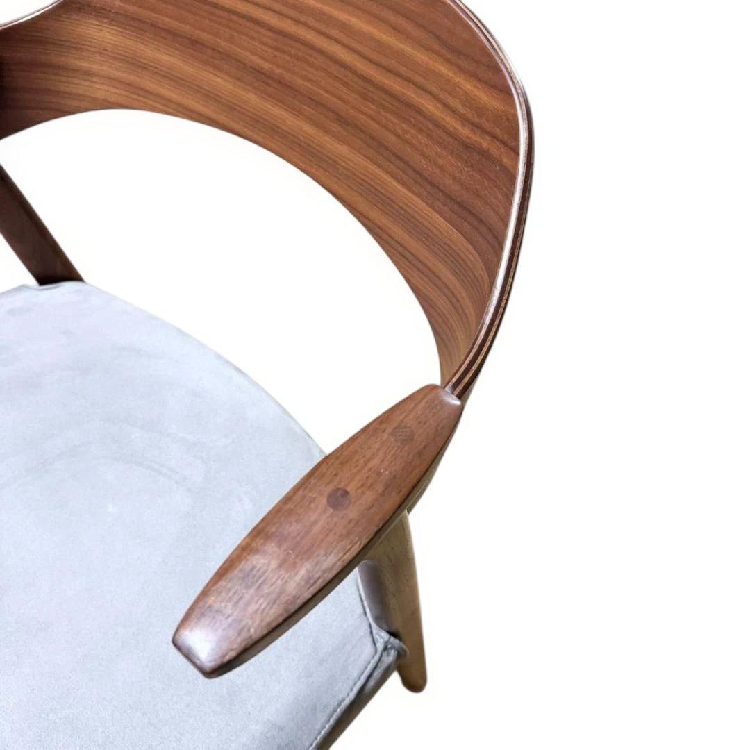 PARTENZA　セミアームチェア 2脚セット ウォルナット 替えカバー付