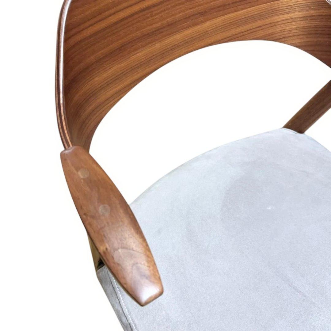 PARTENZA　セミアームチェア 2脚セット ウォルナット 替えカバー付