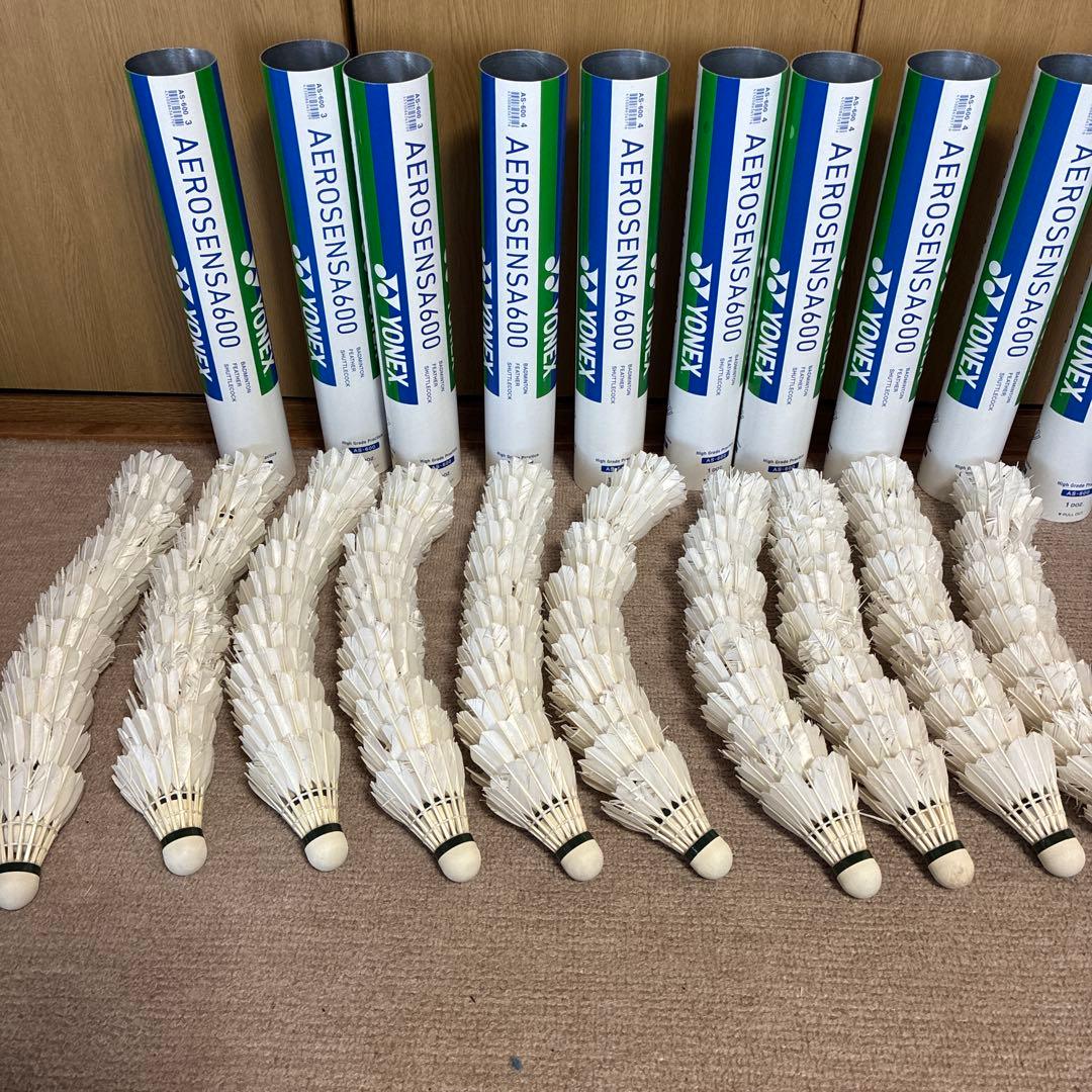 送料無料　バドミントン　羽　120個　10本　YONEX　600 3番　4番