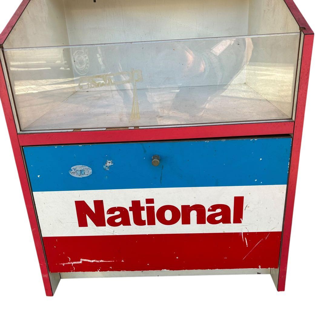 希少　レトロ　ナショナル　ラック　木製　キャスター付き