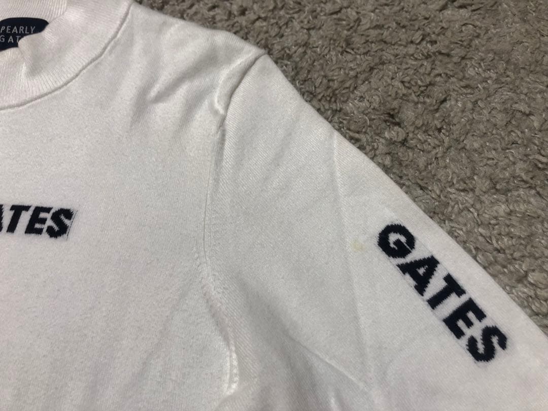 PEARLY GATES・パーリーゲイツ⚫︎コットンモックネックニット白2