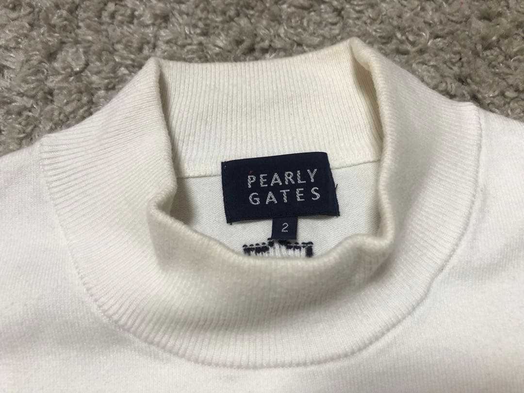 PEARLY GATES・パーリーゲイツ⚫︎コットンモックネックニット白2
