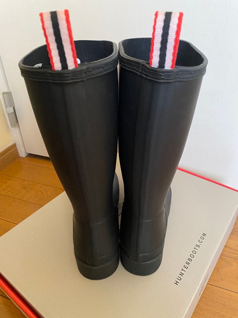 HUNTER ブラック 長靴 ストライプ