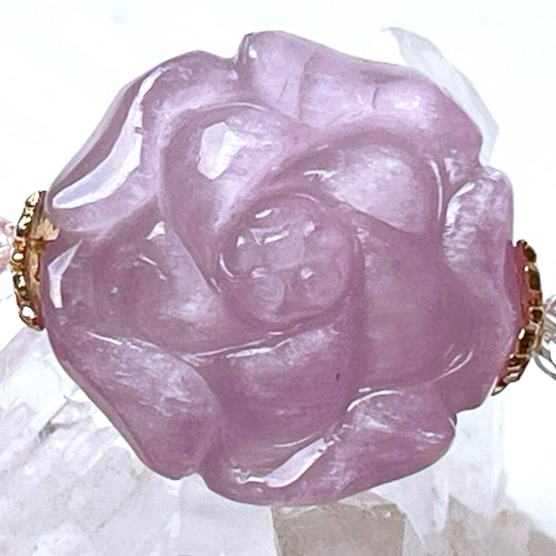 まゆ様♥️クンツァイト 大粒お花＆グァバクォーツ・フローライトお花天然石ブレス