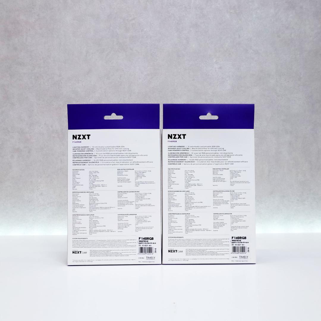 NZXT F140 RGB WHITE 2個入×2個　㉚