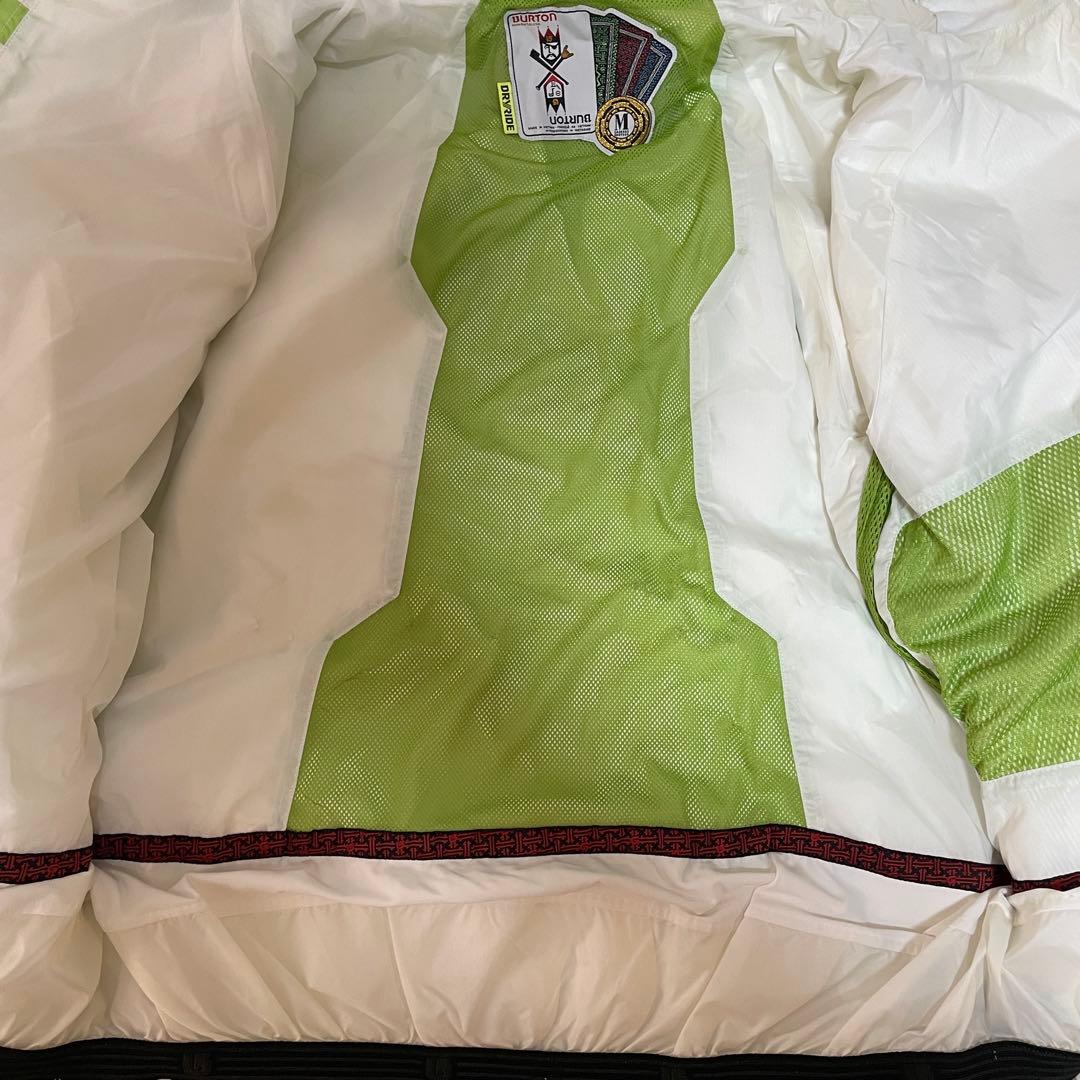 Burtonバートンスキーウェアスノーボードジャケットパーカーフードボーダー白緑