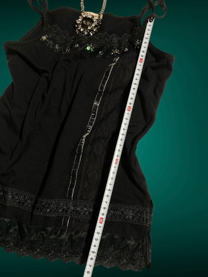 ダークコアベロアレースキャミy2kフェアリーグランジ姫ギャル古着屋ランジェリー