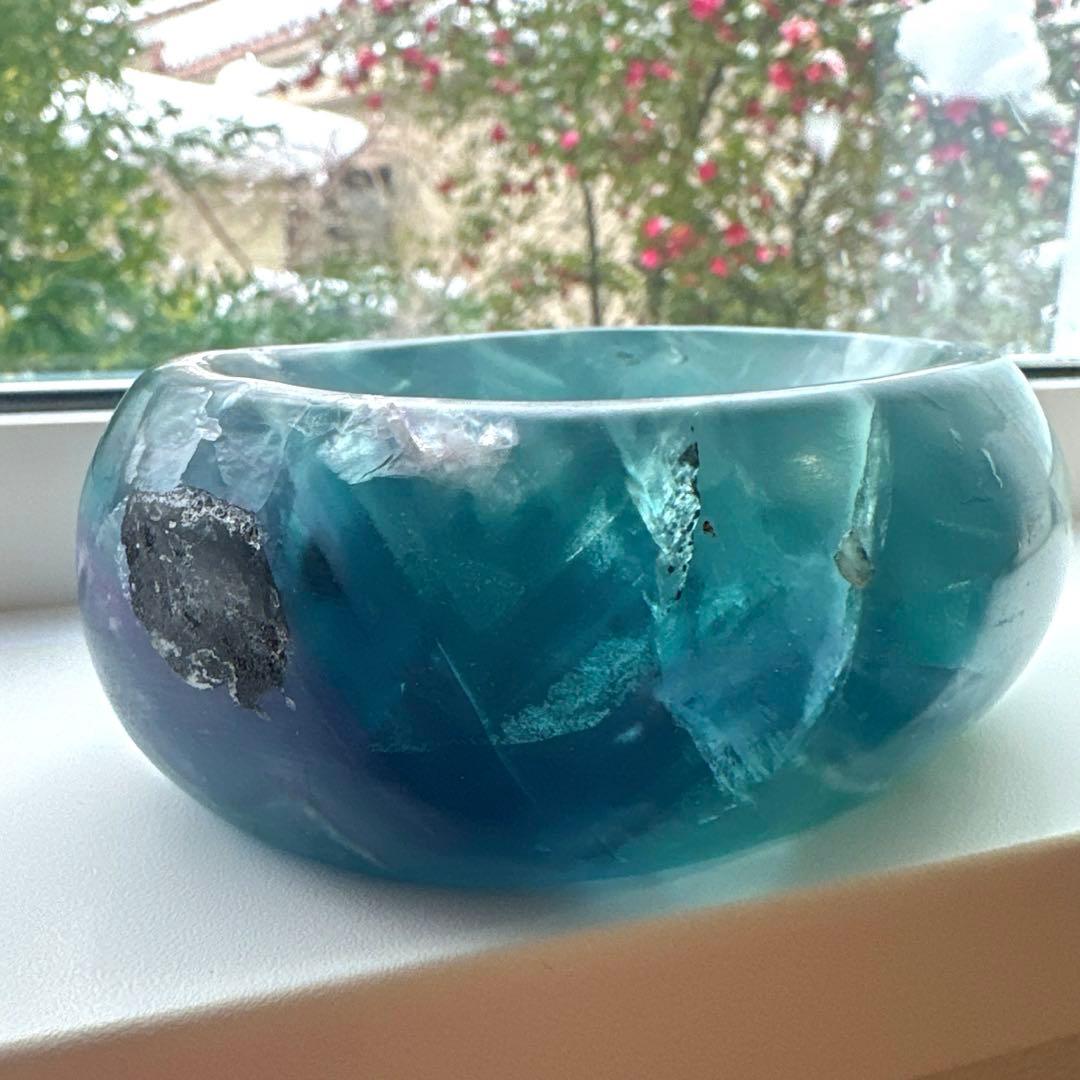 ブルーフローライト　石鹸置き　ソープトレー　フローライト　天然石