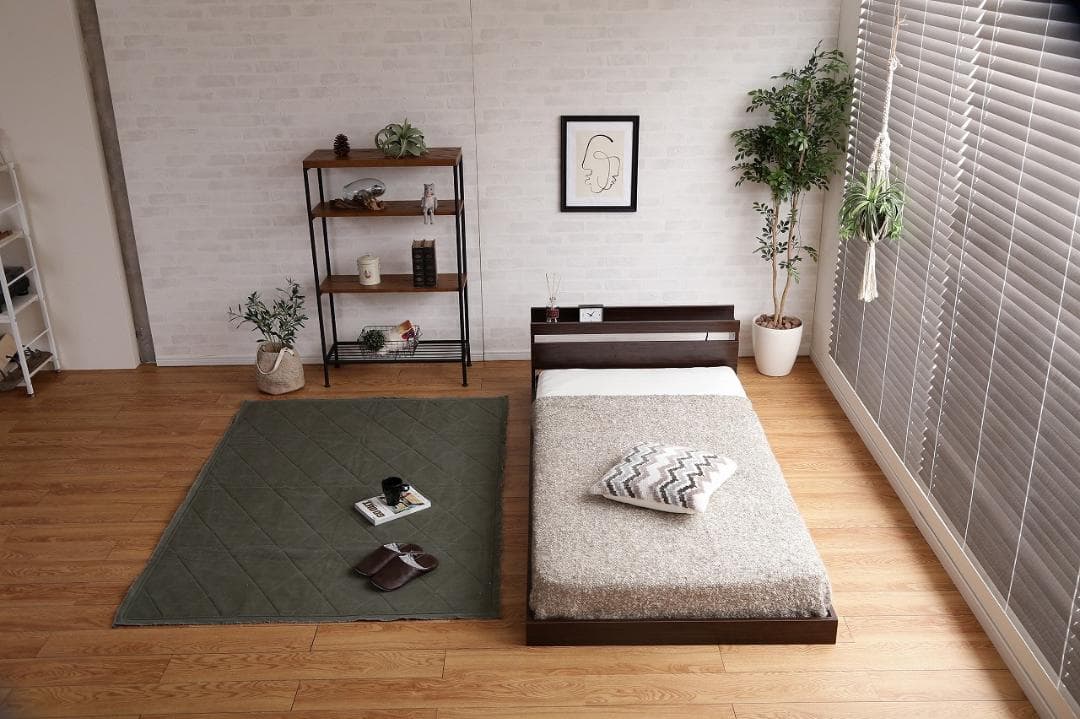 【新品・送料無料】【ダブル】Coroa フロアベッド（マットレス付き）