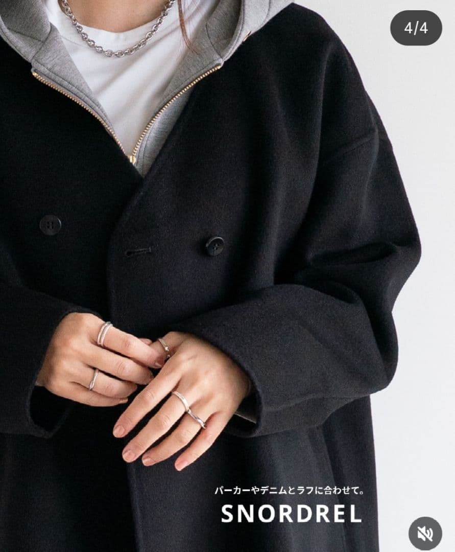 今期 スノードレル WOOLNO-COLLARCOAT ブロガードキコさん