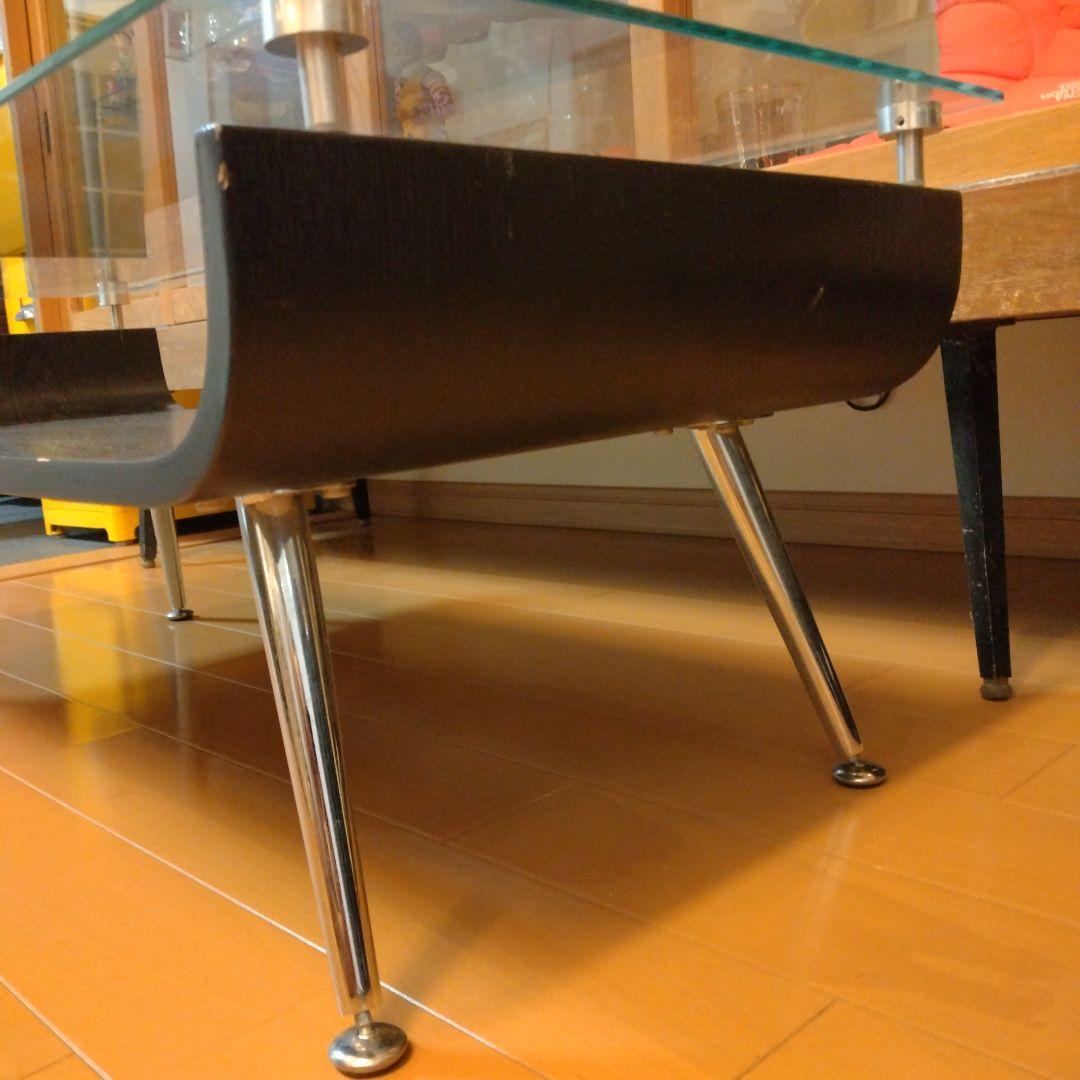 ミッドセンチュリー スペースエイジ プライウッド センターテーブル ガラス