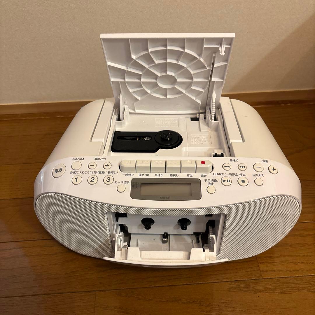 SONY ホワイト ラジカセ CDラジオカセットCFD-S51