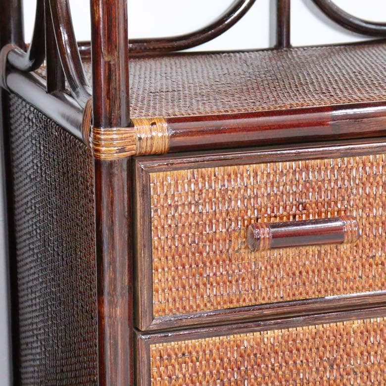 軽量ラタン キャビネット 飾棚 ラック 手作り 軽い ブラウン色