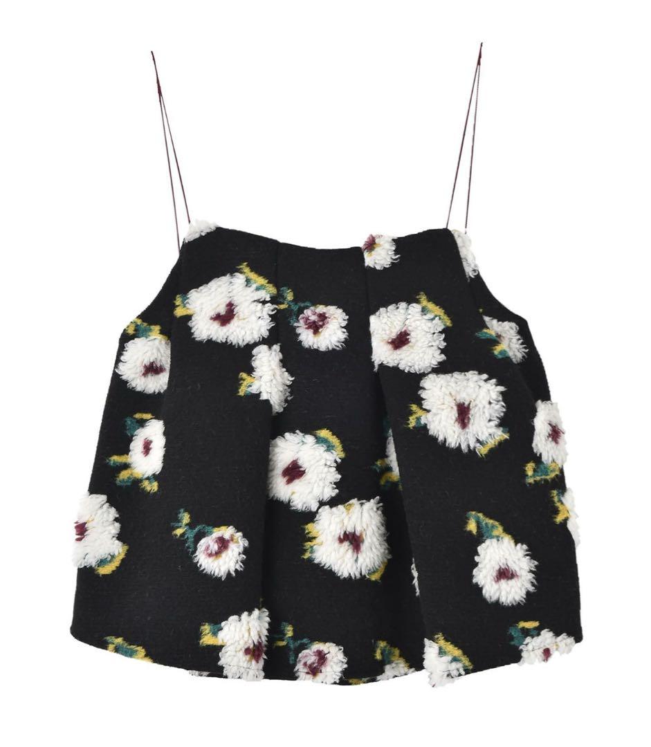 AKTE ボアキャミソール ブラック