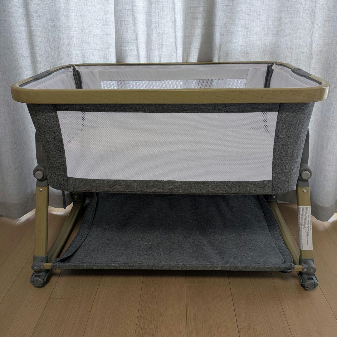 【極美品】Dulumer 3IN1 ベビーベッド グレー + ベージュ